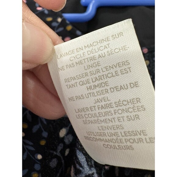 Boden Winnie Top Womens Sz 6Blouse Navy Twinkle Vine Back Buttons Shirt Velvet - Picture 7 of 9